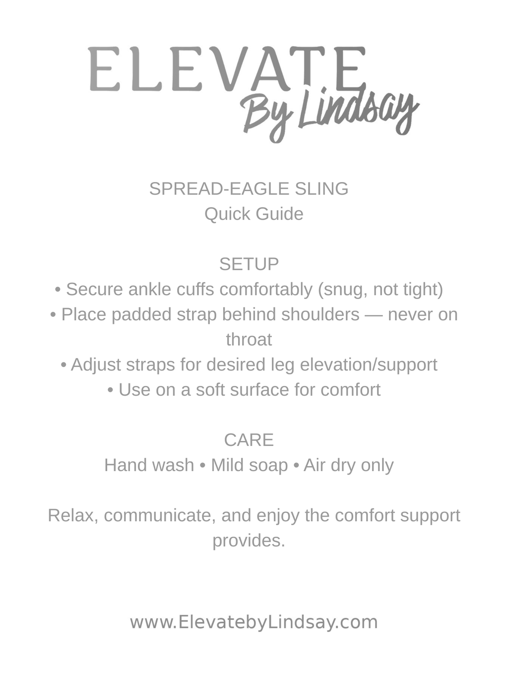 Sling Spreader Spread-Eagle Position Sling