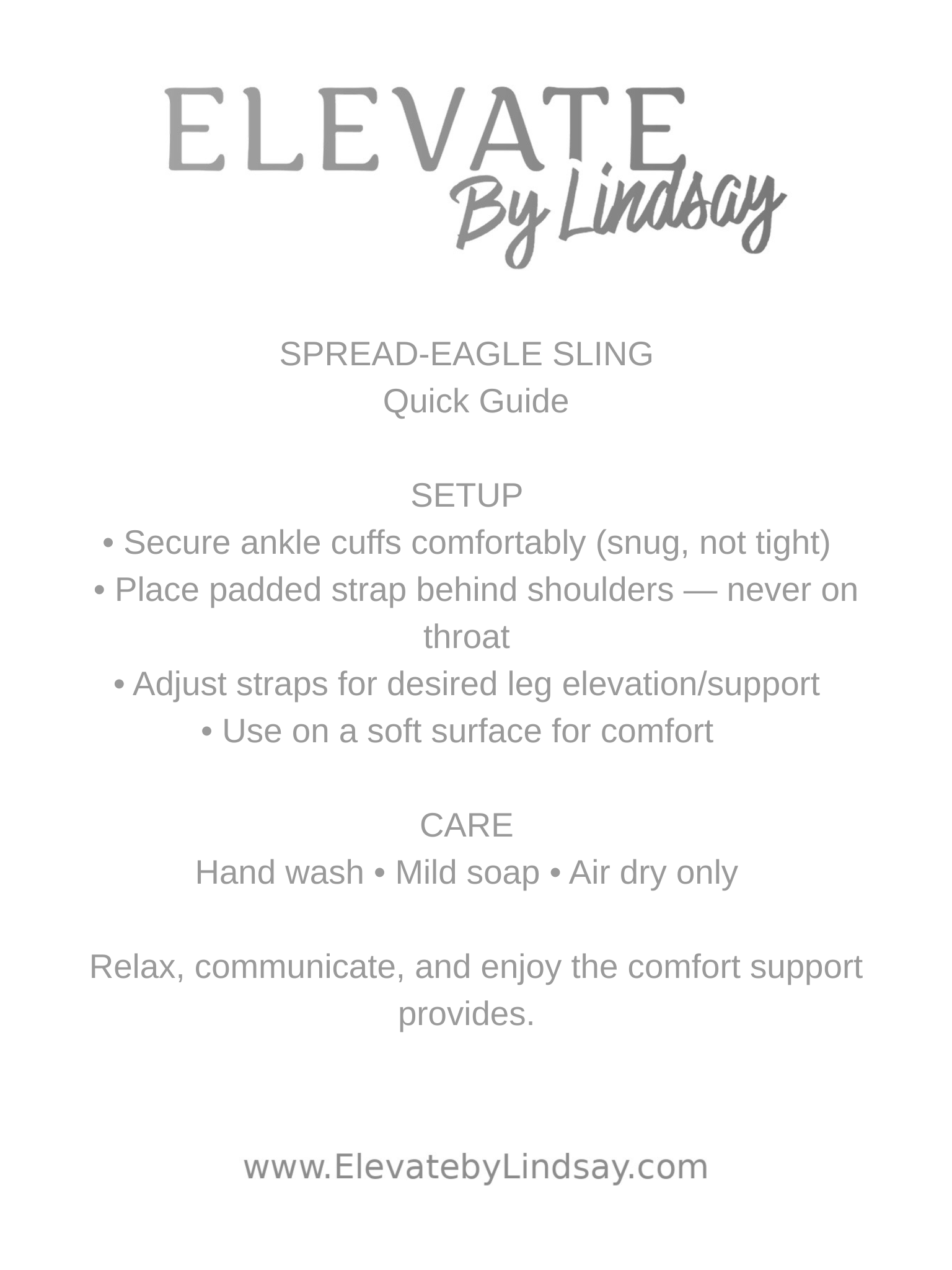 Sling Spreader Spread-Eagle Position Sling